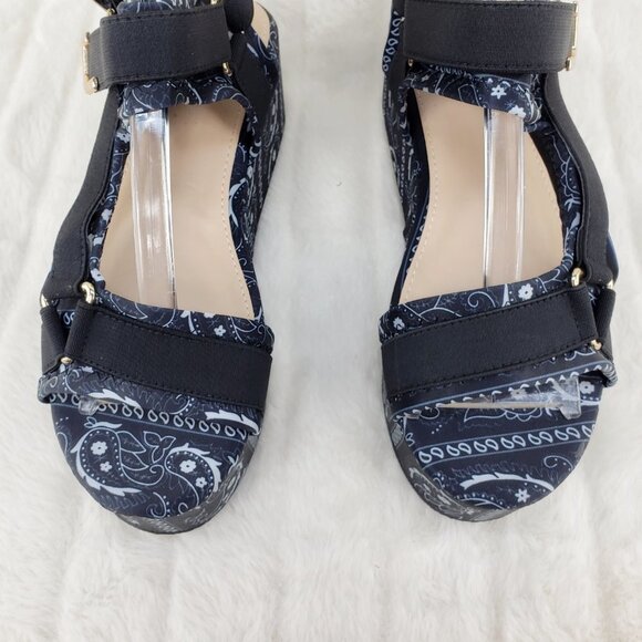 Bandanna 2" Platform Sandals harness strap shoes Black Bandana - Picture 14 of 14